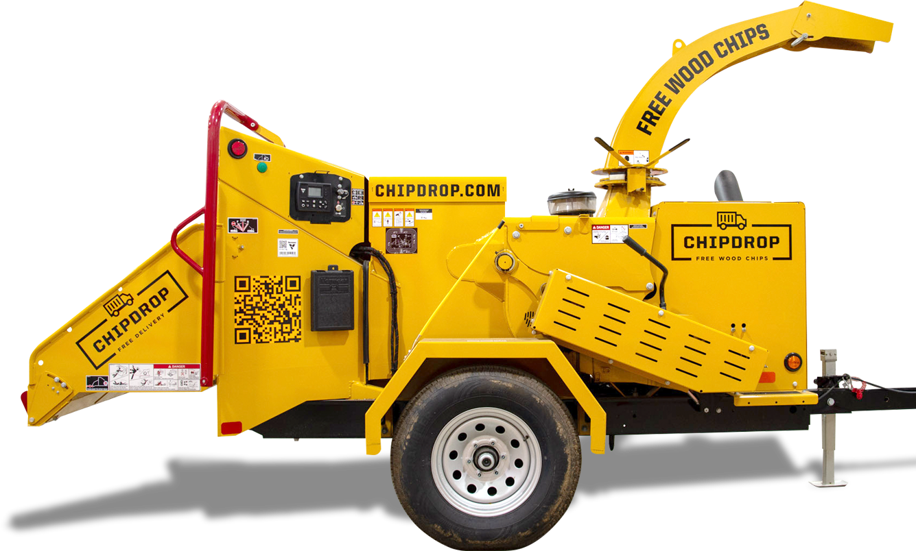 Yellow ChipDrop Vermeer BC1000XL wood chipper